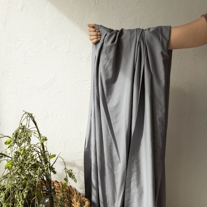 DreamFit® Sheets Twin / Gray 100% Organic Cotton Percale, DreamHealth™ Collection